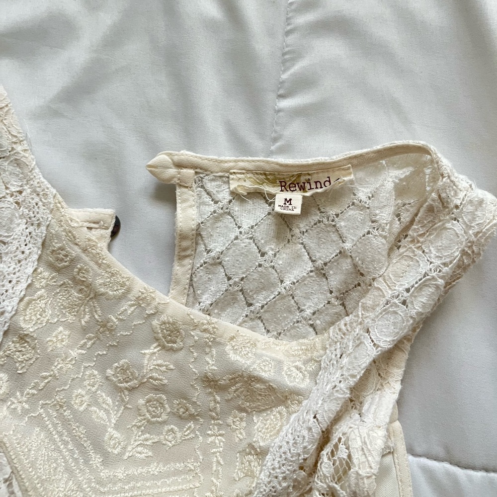 Cream colored laced girls dress
